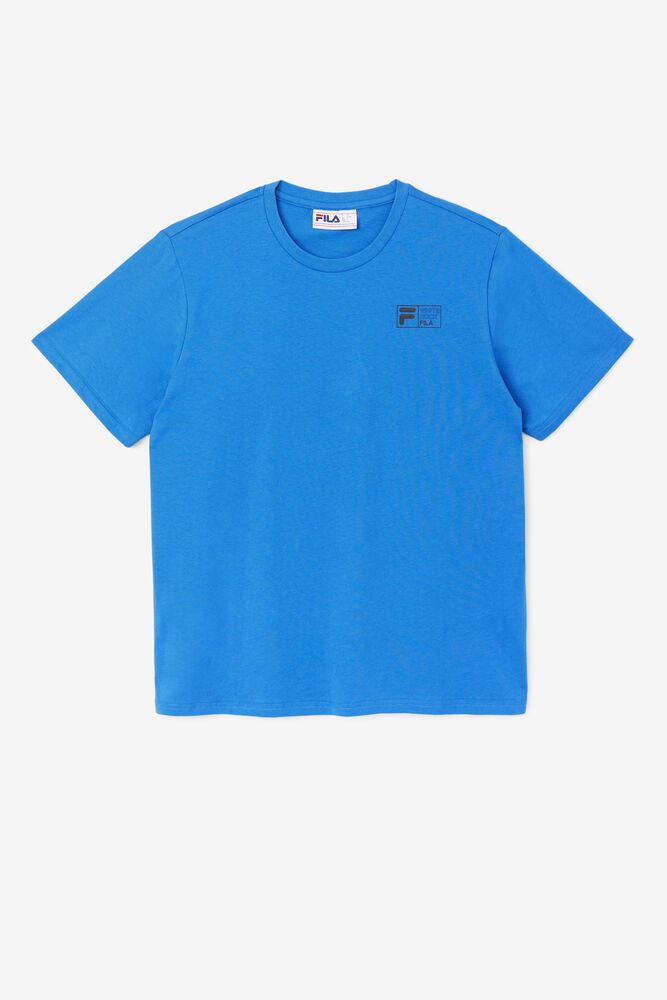 Fila T-Shirt Track Mens Blue - India SZR-857613